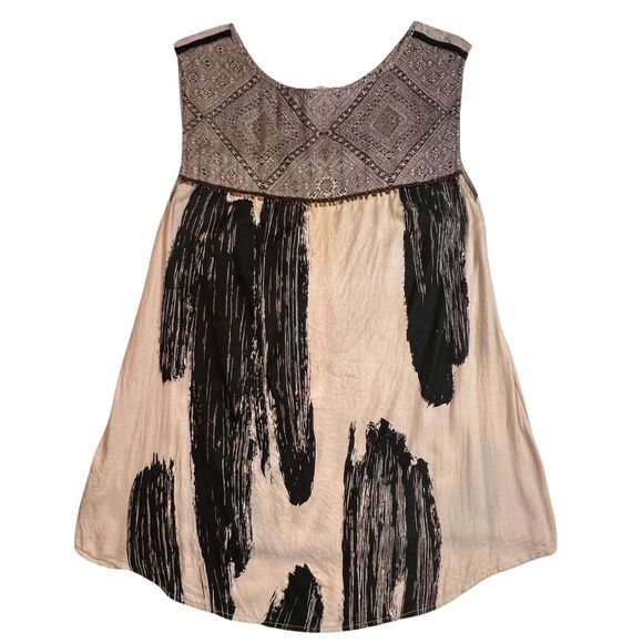 Floreat Anthropologie Blouse Women 6 Western Fringe Aztec Tribal Boho Chic Tunic - Picture 6 of 11